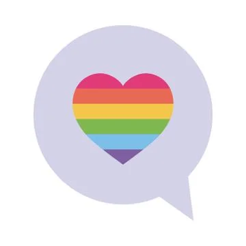 Lgtbi heart inside bubble flat style icon vector design Illustrazione stock