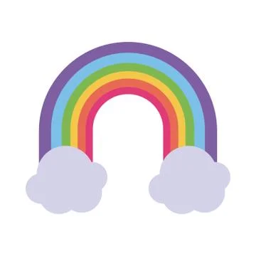 Lgtbi rainbow with clouds flat style icon vector design Illustrazione stock