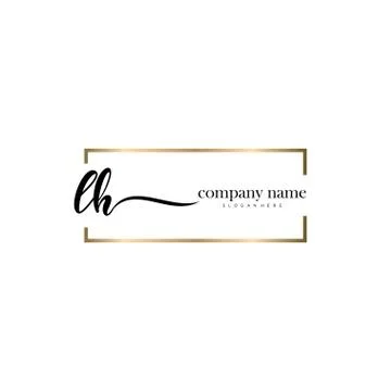 LH Initial Letter handwriting logo hand drawn template vector Stock Illustration