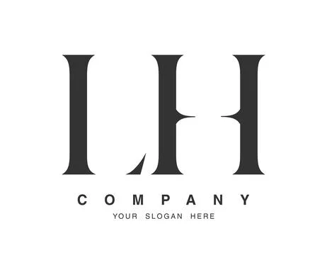 LH logo design. Initial letter l and h serif font style. Creative classic c.. Stock Illustration