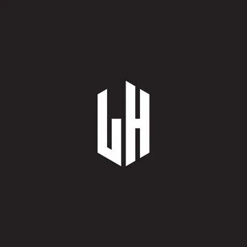 LH Logo monogram with hexagon shape style design template Illustrazione stock