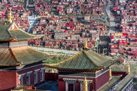 Lharong Monastery of Sertar Stock Photos