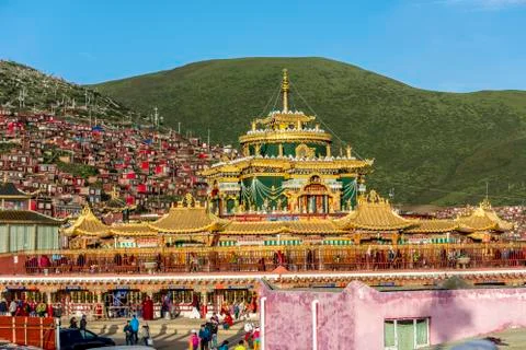 Lharong Monastery of Sertar Stock Photos