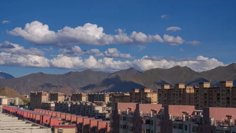 Lhasa city time delay Stock Footage 252023190