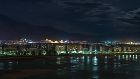 Lhasa night view Stock Footage 252143646