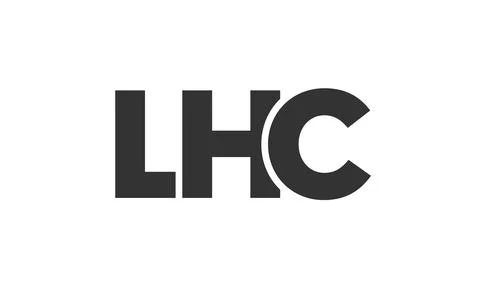 LHC logo design template with strong and modern bold text. Initial based ve.. Stock Illustration