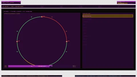 LHC Particle Accelerator UI Screen HUD Element Video stock 336415058