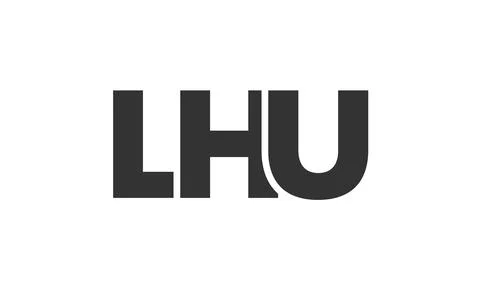 LHU logo design template with strong and modern bold text. Initial based ve.. Illustrazione stock