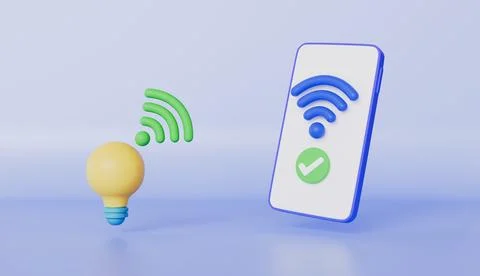 LI-FI light bulb using high speed digital internet connection Stockillustratie