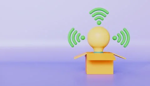 LI-FI light bulb using high speed digital internet connection Stockillustratie