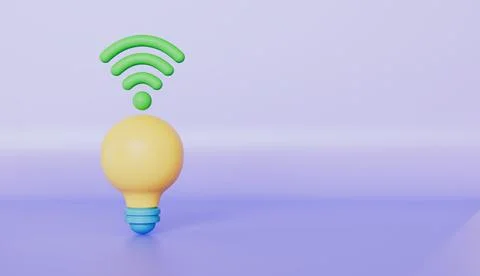 LI-FI light bulb using high speed digital internet connection Stockillustratie