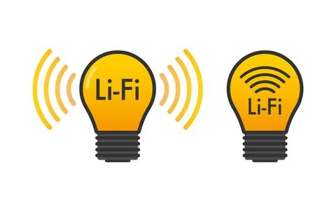 Li-fi wireless. Light Fidelity. Internet and networking. Vector stock イラスト素材