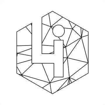 LI geometric triangle block chain font Stock Illustration