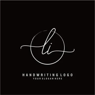 LI Initial handwriting logo design Stock Illustration