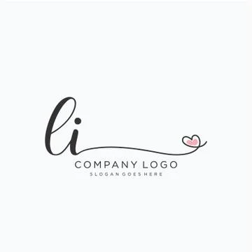 LI Initial handwriting logo design Stock Illustration