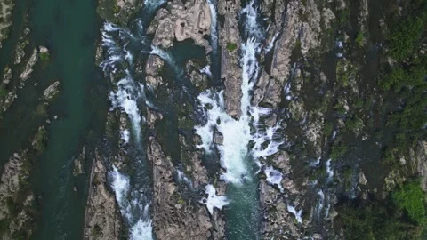 Li Phi Falls Mekong River Aerial Si Phan Don Laos 4K Video stock 327139808