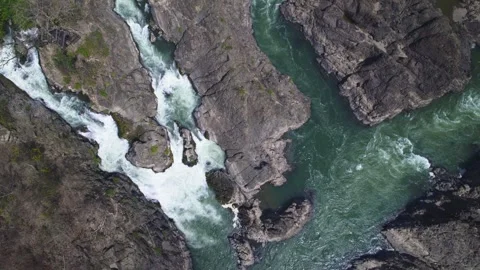 Li Phi Falls Mekong River Aerial Si Phan Don Laos 4K Video stock 327139810