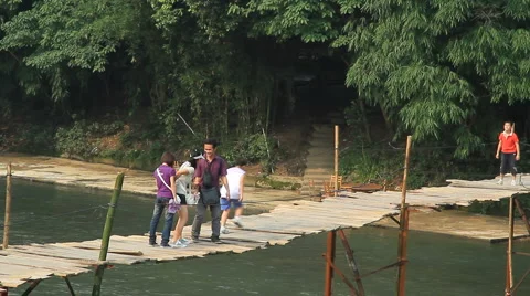 Li River bridge, Guilin 02 Stock Footage 4885592