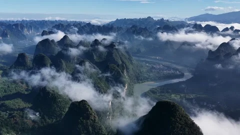 Li River Morning Clouds Stock Footage 313130510
