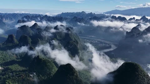 Li River Morning Clouds Stock Footage 313130520