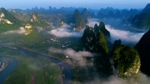 Li River Sunrise Stock Footage 169685559