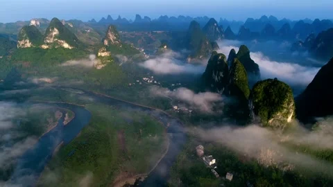 Li River Sunrise Stock Footage 169685598