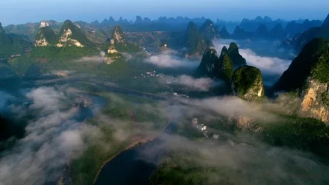 Li River Sunrise Stock Footage 169685721