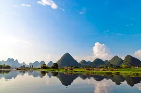 Li river in Yangshuo Stock Photos