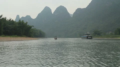 Li Riverboat China 06 Stock Footage 5087828