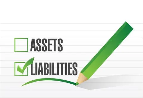 Liabilities check mark illustration Stock Illustration