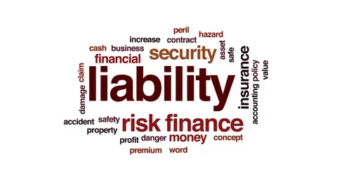 Liability animated word cloud, text design animation. Stock Footage 78389974