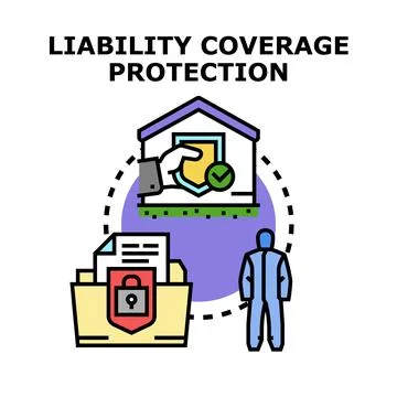 Liability coverage protection for property and legal documents Illustrazione stock