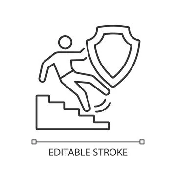 Liability insurance case linear icon Stock-Illustration