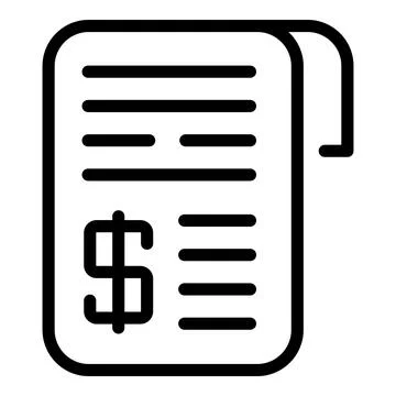 Liability payment icon, outline style Stock Illustration