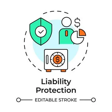 Liability protection multi color concept icon Stock Illustration