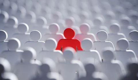 Liadership, difference and standing out of crowd concept. 3D rendered illustr イラスト素材