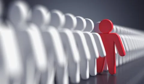 Liadership, difference and standing out of crowd concept. 3D rendered illustr イラスト素材