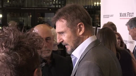 Liam Neeson urges would-be whistle-blowers to do the right thing in Trump-Russia Stock Footage 148659643