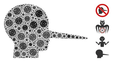 Liar Collage of Covid Virus Elements イラスト素材