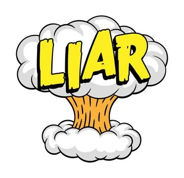 LIAR Comic Book Pop Art Atomic Mushroom Cloud Stock Illustration