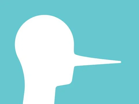 Liar head, long nose Stock Illustration