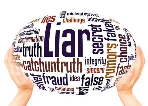 Liar word cloud hand sphere concept イラスト素材