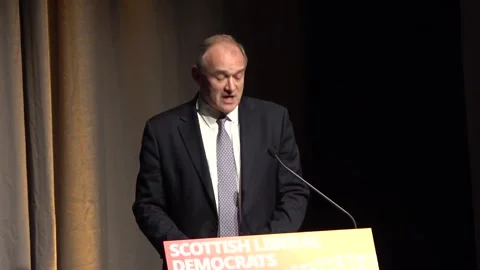 Lib Dem leader Davey condemns ‘populist playbook’ of Reform and SNP Video stock 305866489
