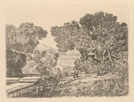 Liber Studiorum: Plate 9, A Study, 1838. John Sell Cotman (British, 1782-18.. Illustrazione stock