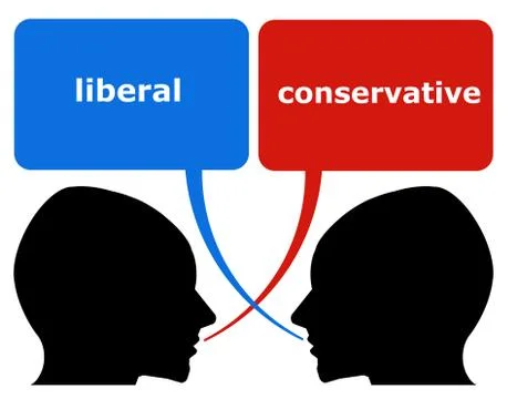 Liberal conservative Stock Illustration