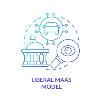 Liberal Maas model blue gradient concept icon Stock Illustration