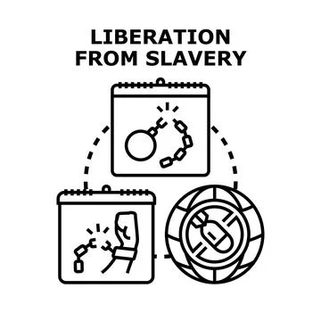 Liberation from slavery concept vector icon illustration Stock Illustration
