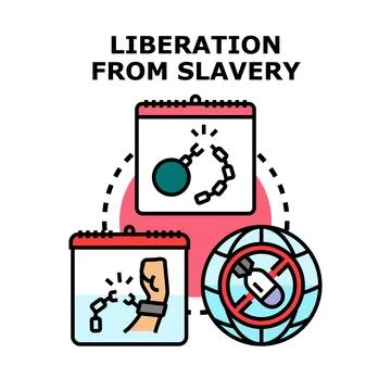 Liberation from slavery concept vector icon illustration Stock Illustration