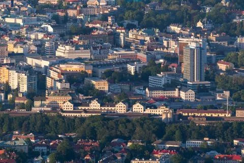 Liberec city from Jested mountain Stock Photos