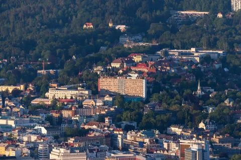 Liberec city from Jested mountain Stock Photos
